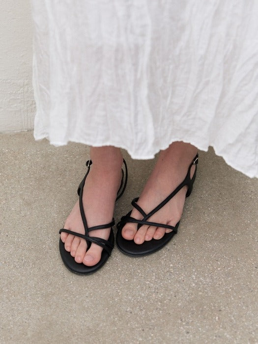 Mango Maniplease Poin Strap Sandal Black