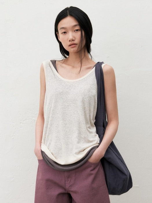 [Mango Maniplease] Under Linen SLEEVELESS_4COLORS