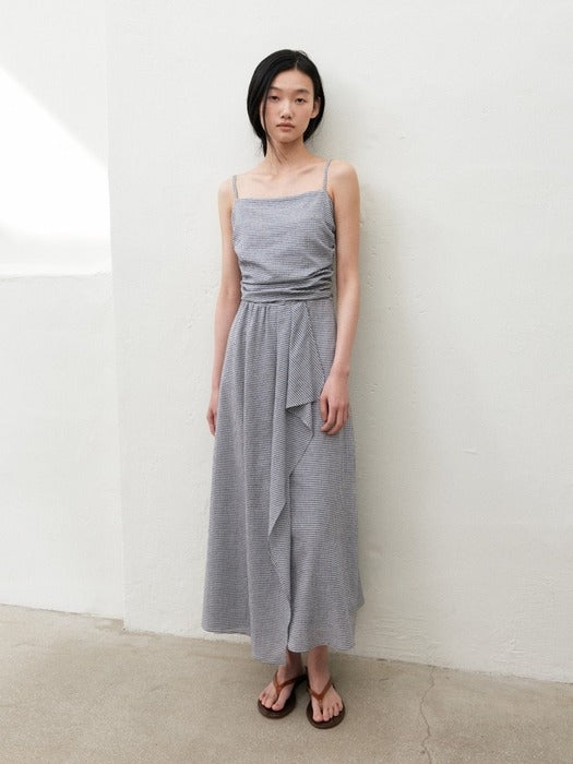 [Mango Maniplease] Jeje Layered One PIECE_NAVY Check