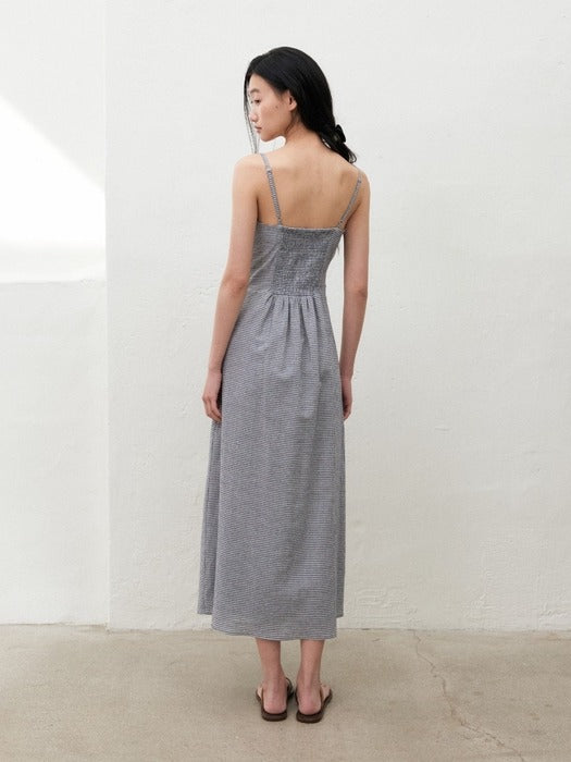 [Mango Maniplease] Jeje Layered One PIECE_NAVY Check
