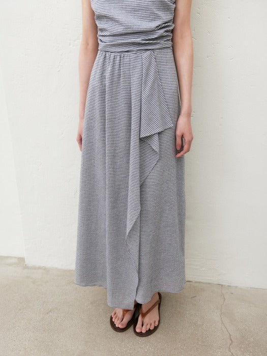 [Mango Maniplease] Jeje Layered One PIECE_NAVY Check