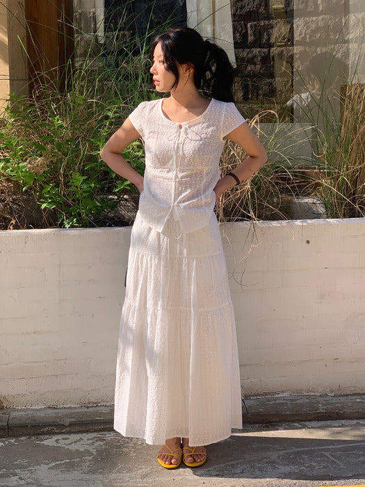Mango Maniplease Wish Punching Blouse White