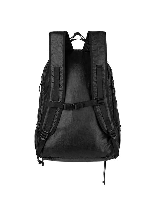 Wconcept_Treemingbird Leather Label Big Coated Backpack [ Black ]