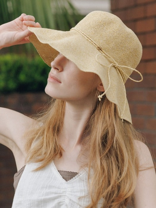 Wconcept_Depound nature ribbon bucket hat - natural