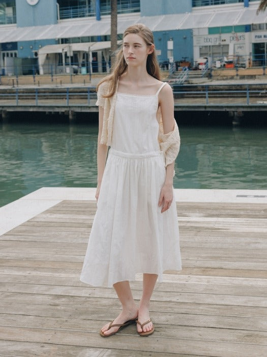 Wconcept_Depound cotton jacquard overall one-piece - white