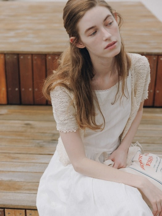Wconcept_Depound cotton jacquard overall one-piece - white