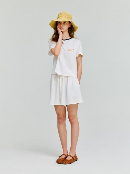 Wconcept_Depound check table ringer t-shirt - ivory