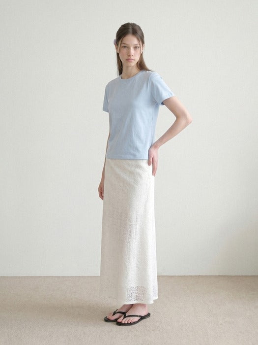 Wconcept_Depound cotton basic slim t-shirt - light blue