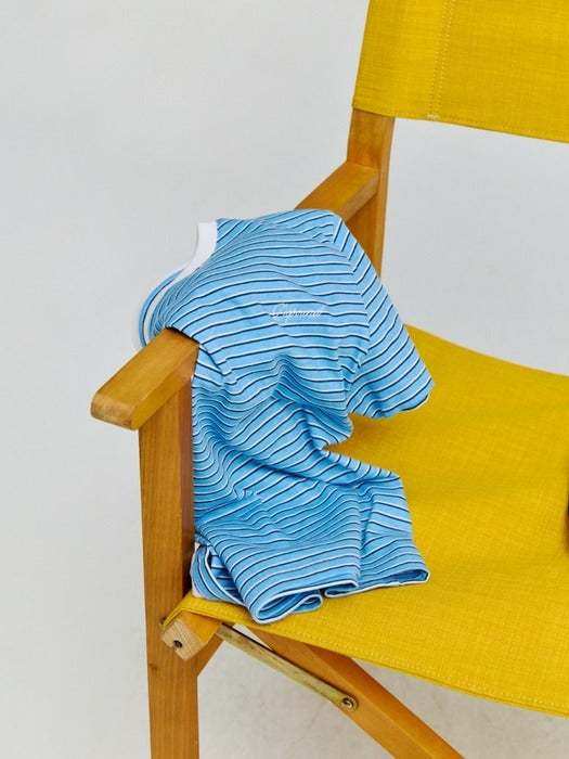 Wconcept_Depound multi stripe slim fit t-shirt - blue