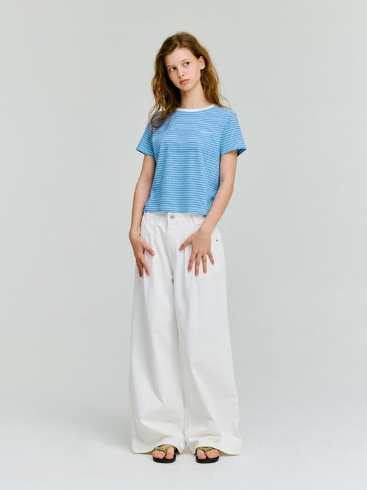 Wconcept_Depound multi stripe slim fit t-shirt - blue