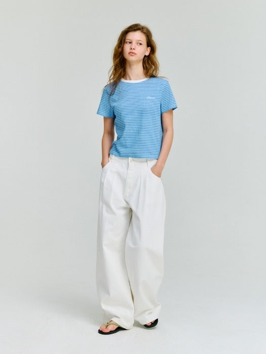 Wconcept_Depound multi stripe slim fit t-shirt - blue
