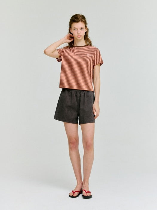 Wconcept_Depound multi stripe slim fit t-shirt - brown