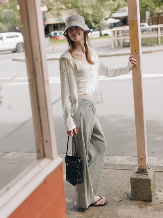Wconcept_Depound crochet sleeveless knit top - white