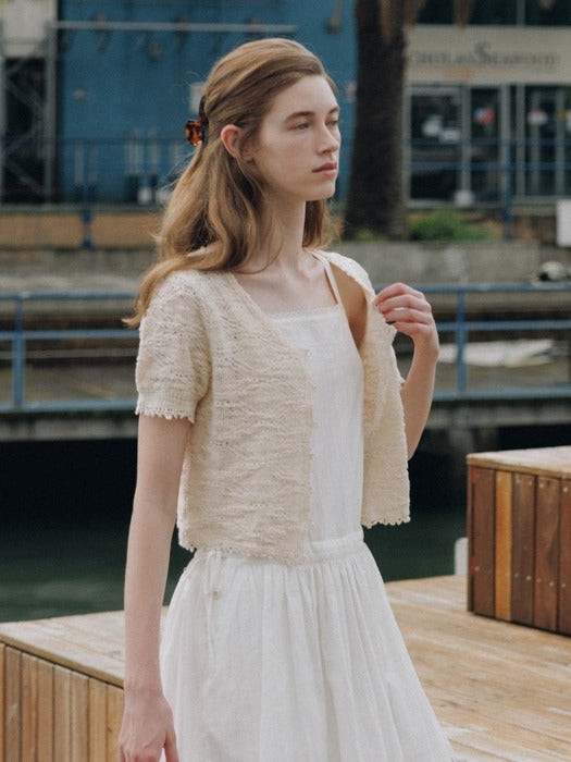 Wconcept_Depound crochet knit cardigan - ivory