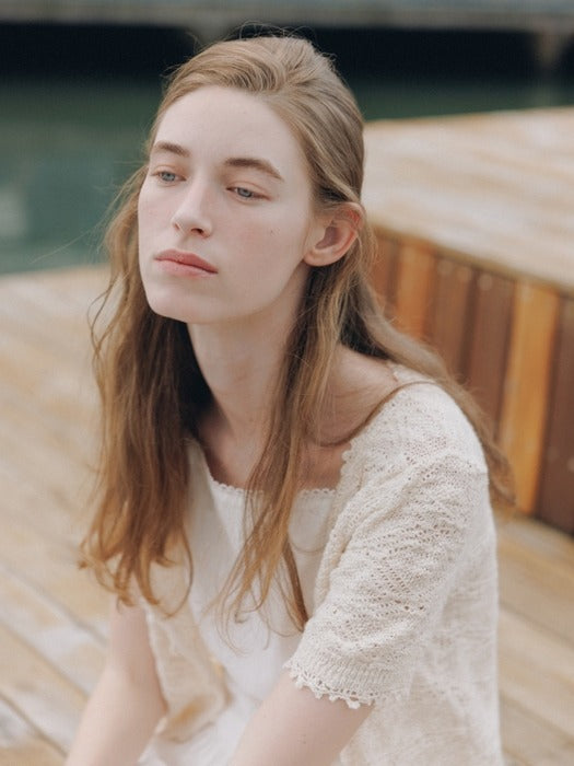 Wconcept_Depound crochet knit cardigan - ivory