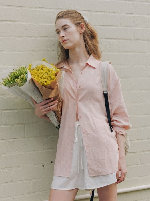 Wconcept_Depound sheer linen shirts - pink