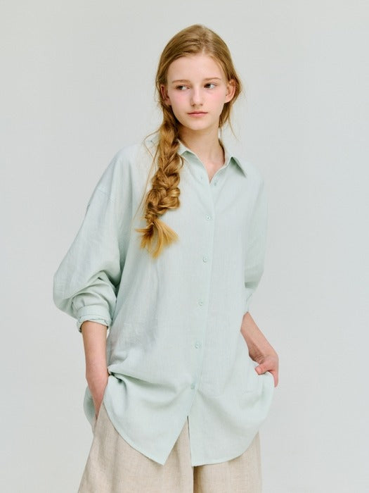 Wconcept_Depound sheer linen shirts - light green