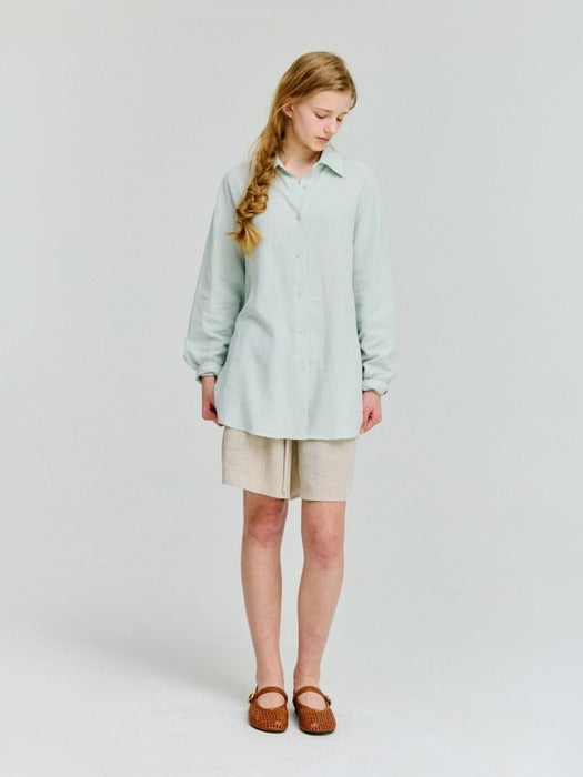 Wconcept_Depound sheer linen shirts - light green
