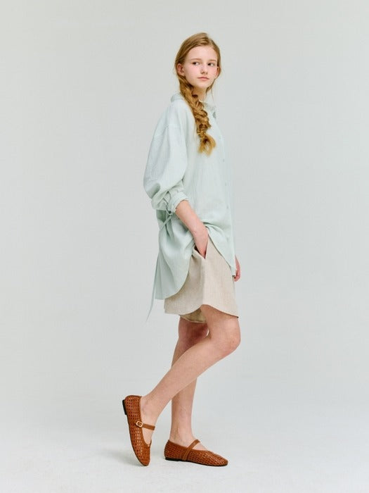 Wconcept_Depound sheer linen shirts - light green