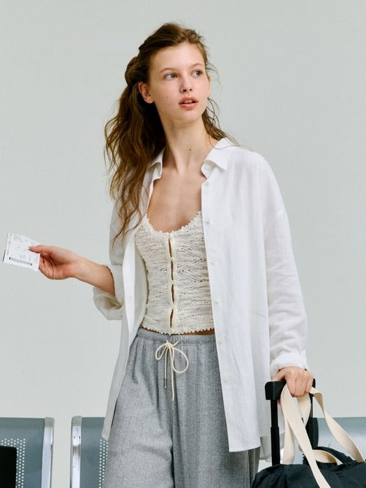 Wconcept_Depound sheer linen shirts - white