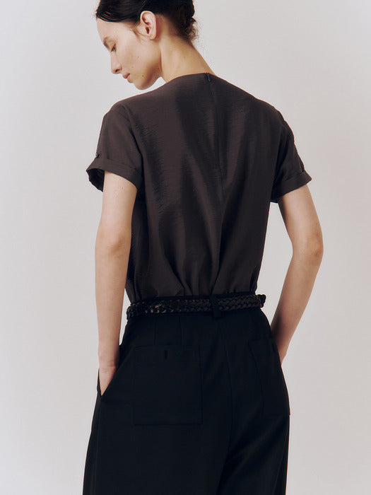 Kindersalmon Plaited Leather Belt Black (From Italy)