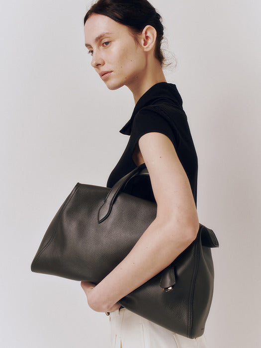 Kindersalmon Cambre Leather Tote Bag Coal