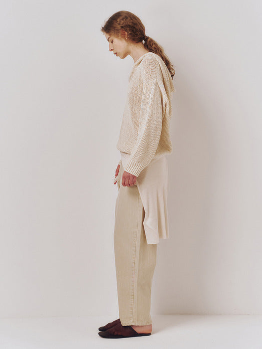 Kindersalmon Ral Hooded Knit Ecru