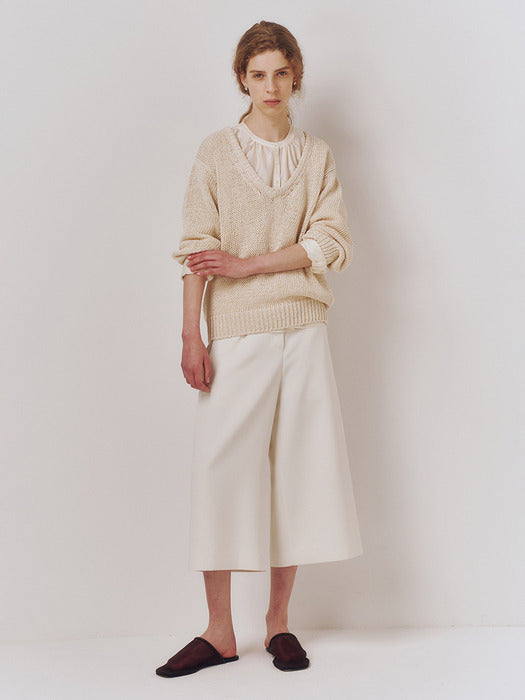 Kindersalmon Ral V-Neck Knit Ecru