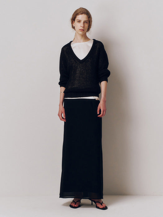 Kindersalmon Ral V-Neck Knit Black