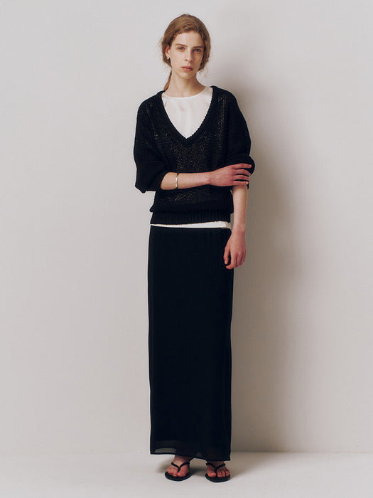 Kindersalmon Ral V-Neck Knit Black
