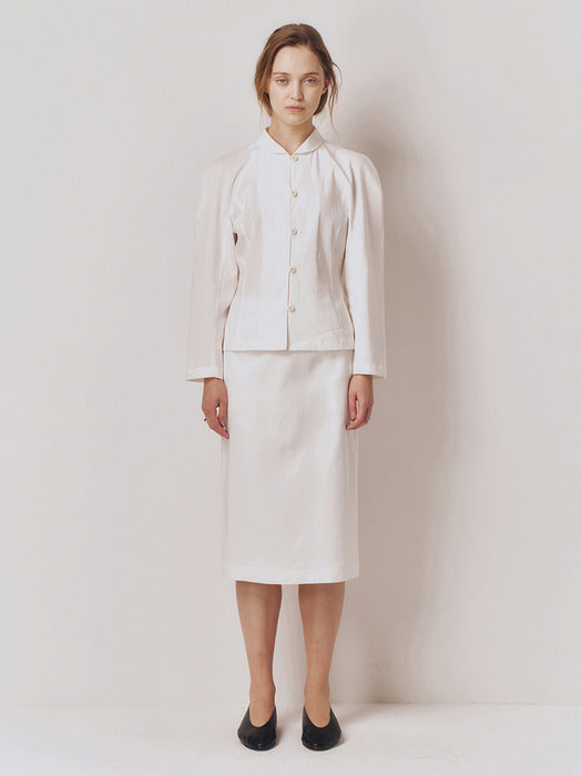 Kindersalmon Brielle Linen Skirt White