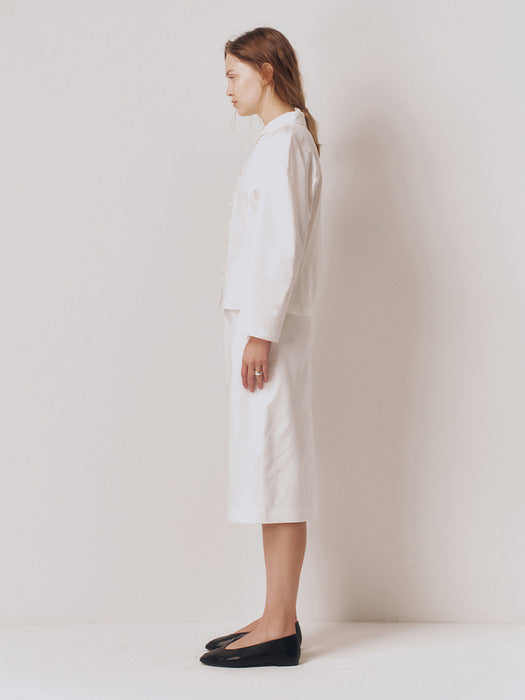 Kindersalmon Brielle Linen Skirt White