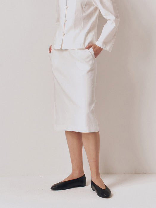 Kindersalmon Brielle Linen Skirt White