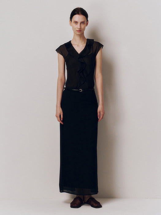 Kindersalmon Lucius H-line Skirt Black