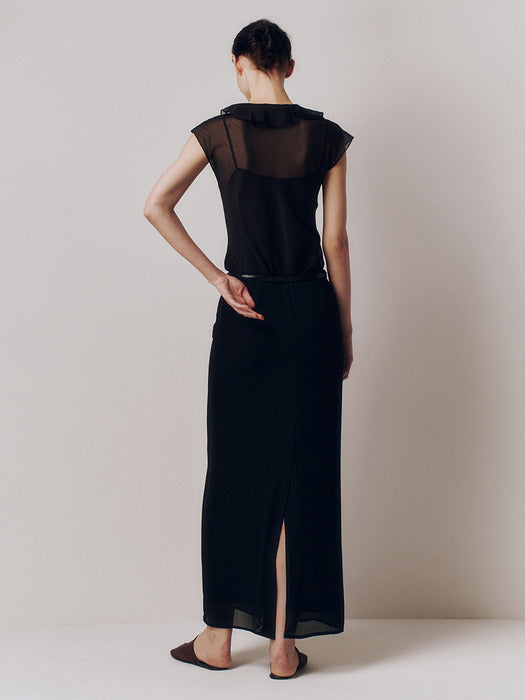 Kindersalmon Lucius H-line Skirt Black