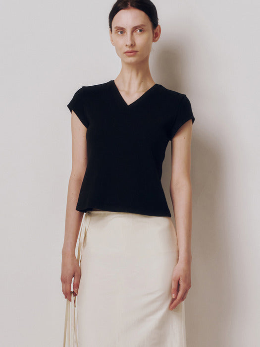 Kindersalmon V-Neck Jersey Top Black