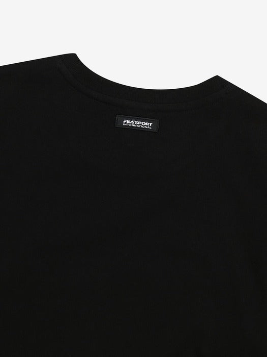 Fila Cotton Blend Graphic Long Sleeve T-Shirt Blk