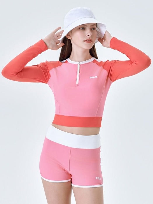Fila Half-Zip Crop Rashguard Pik