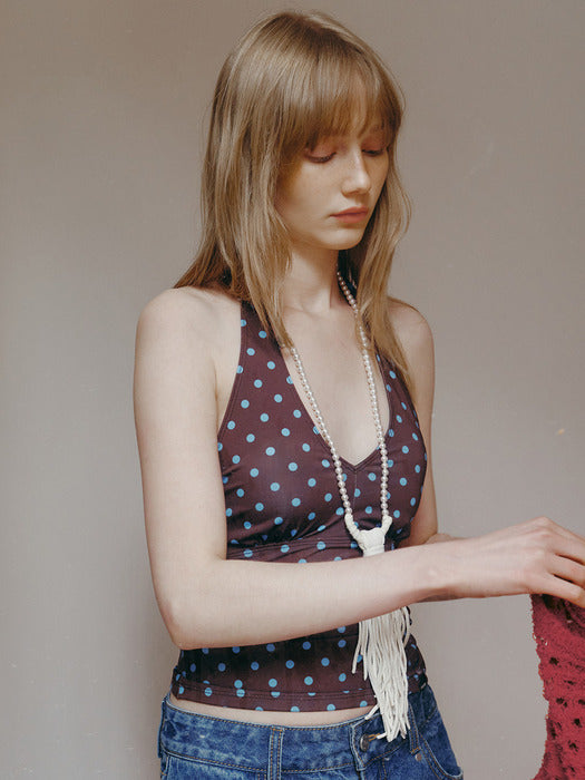 Raive Dot Halter-neck Swimwear Top