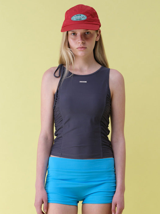 Raive One-shoulder Shirring Swimwear Top