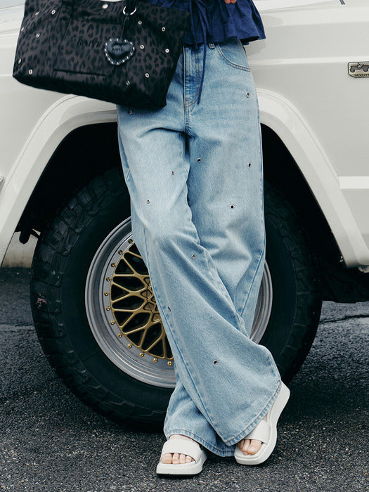 Raive Eyelet Point Denim Pants