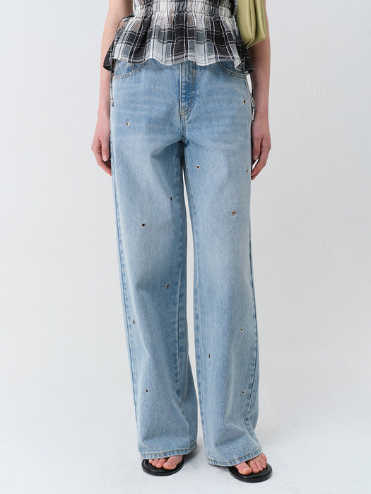 Raive Eyelet Point Denim Pants