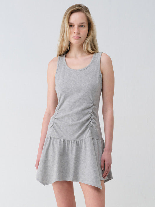 Raive Layered Shirring Sleeveless Dress