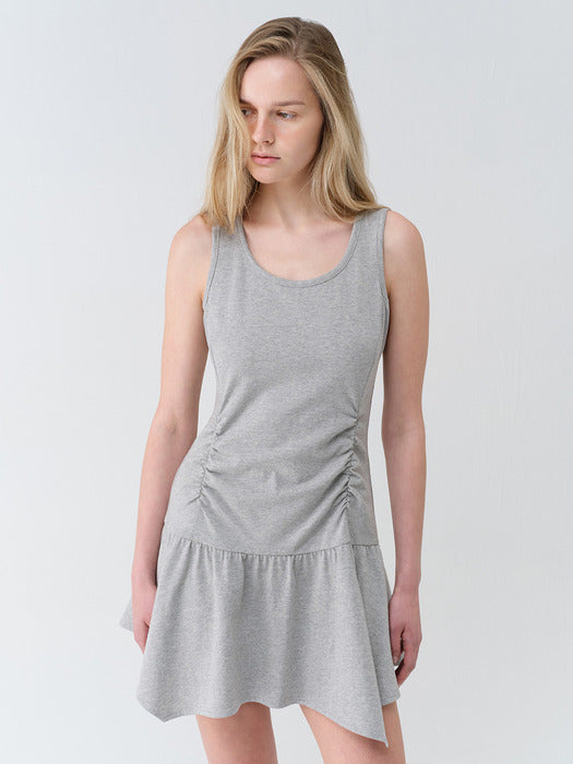Raive Layered Shirring Sleeveless Dress