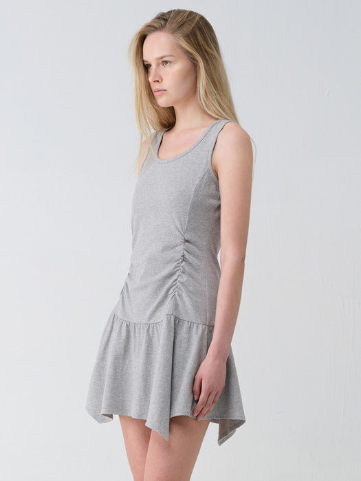 Raive Layered Shirring Sleeveless Dress