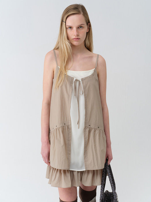 Raive Contrast Eyelet Mini Dress