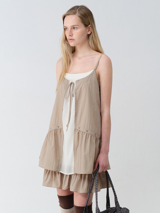 Raive Contrast Eyelet Mini Dress