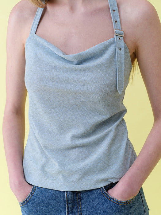 Raive Buckle Halter-neck Top