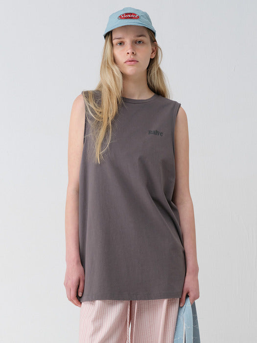 Raive Back Print Over-fit Sleeveless T-shirts