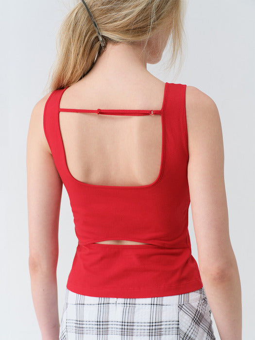 Raive Back Slit Sleeveless Top